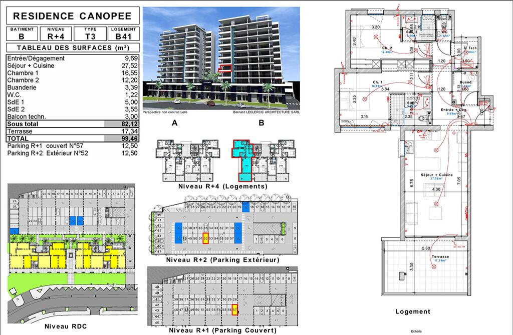 T3 vue mer étang zabricot R+4 Vente Appartement Fort de Fr